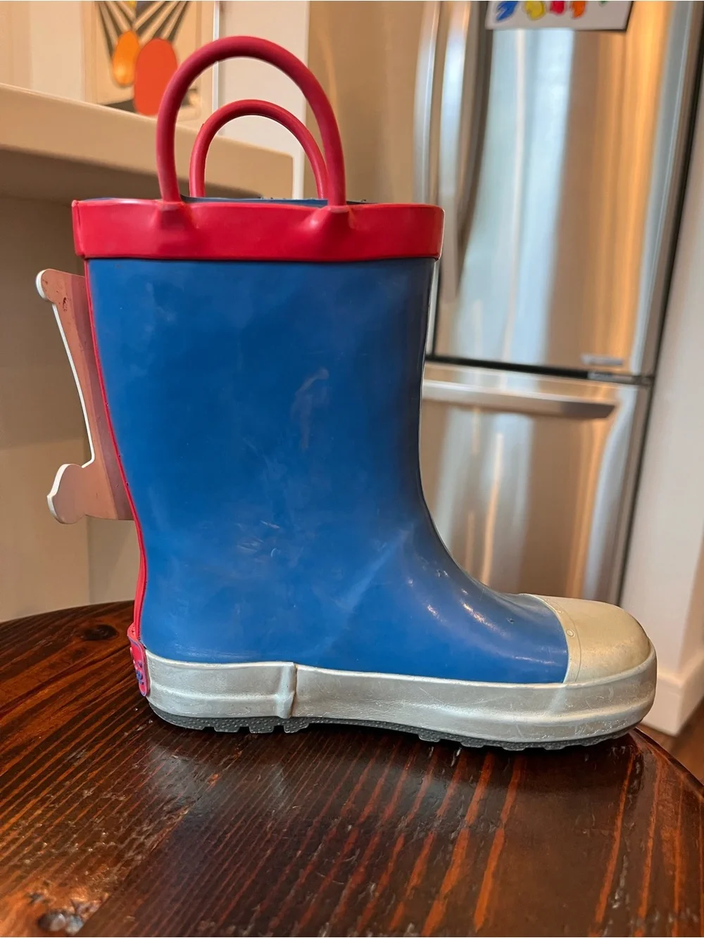 Bixbee Red & Blue Superhero Kids Rain Boots with Shield Detail